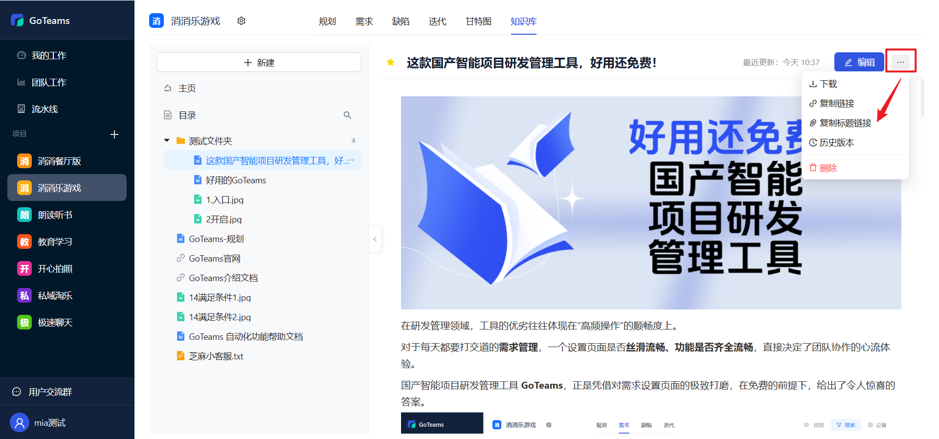 GoTeams需求缺陷管理_eteams 项目管理_研发项目管理工具