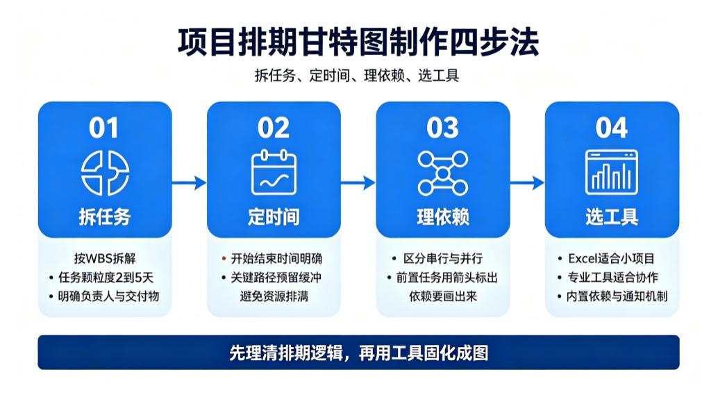 甘特图制作技巧与误区_项目排期甘特图制作方法_OA 项目甘特图